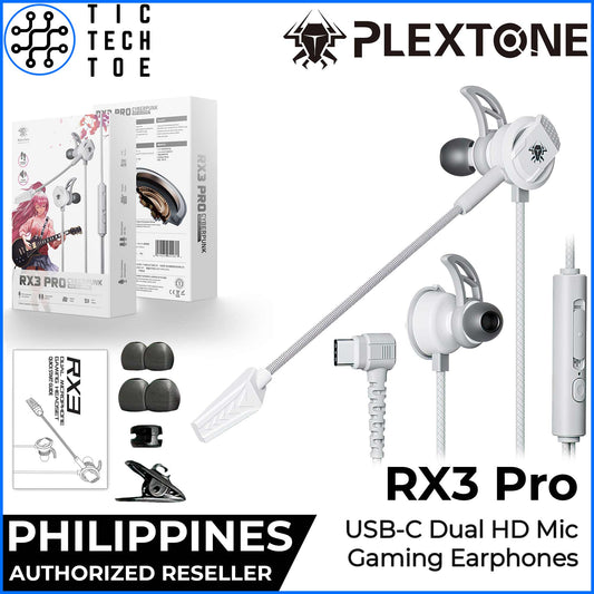 Plextone RX3 Plus / Pro USB Type C RGB Gaming Earphones Bass Wired In-Ear Headset with Dual Mic