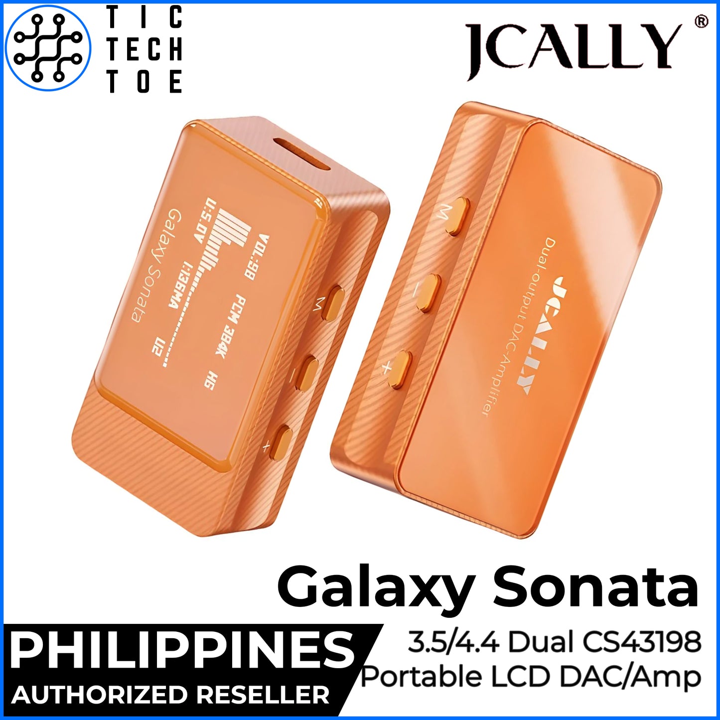 JCALLY Galaxy SONATA DAC LCD Display Dual CS43198 HiFi USB A/C to 3.5/4.4mm Audio Amp Adapter Cable