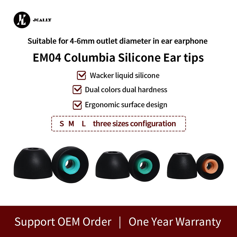 JCALLY EM04 Earphone Tips Soft Liquid Silicone Upgrade Replacement 3 Pairs Set Durable IEM Eartips