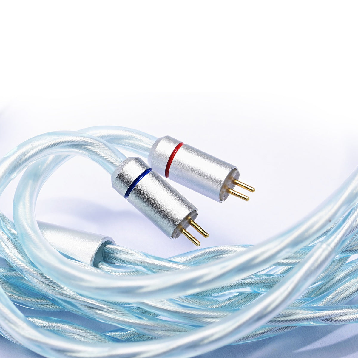JCALLY JCX Ice Blue IEM Upgrade Cable Silver Plated Interchangeable Plug DAC 3.5mm/4.4mm/USB-C Mic