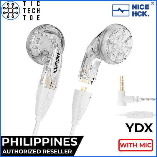 NiceHCK YDX Flat Head HiFi Dynamic Driver Earbuds Detachable Silver Plated Cable with HD Mic