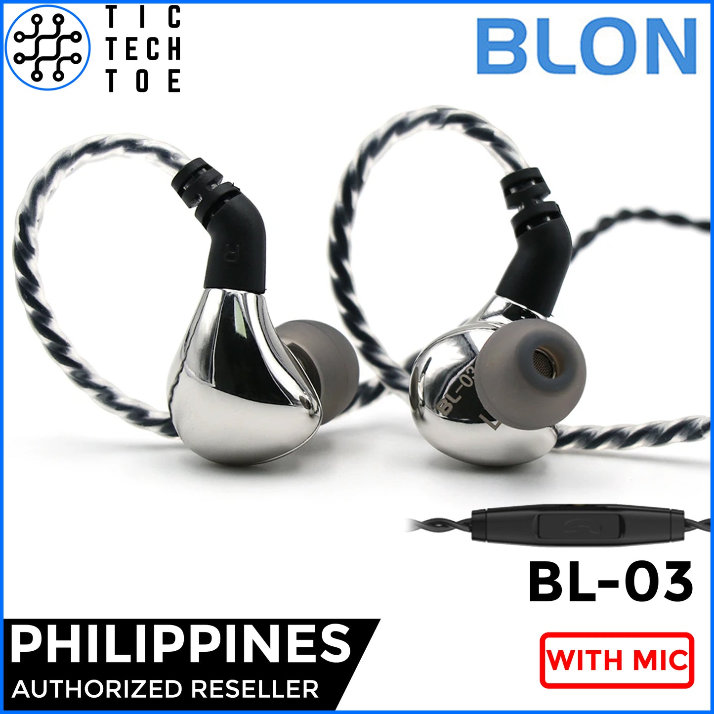 BLON BL-03 / BL03 03 HiFi Dynamic Carbon Driver Earphones with Mic