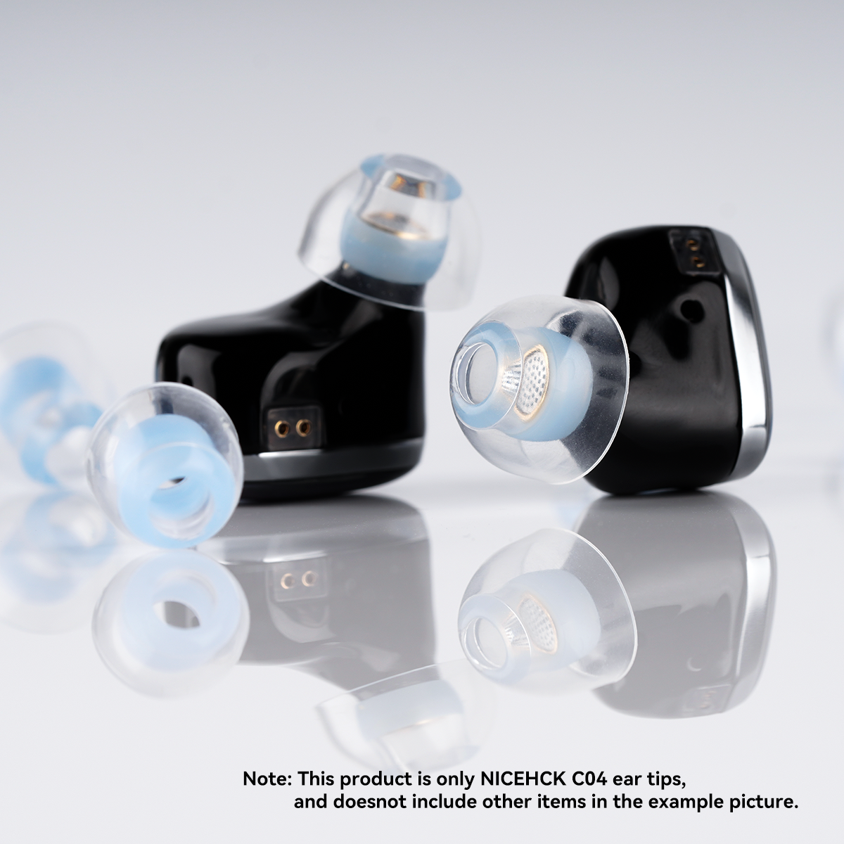 NiceHCK C04 4 Pairs Ergonomic Liquid Silicone Noise Isolating Upgrade Replacement IEM Eartips