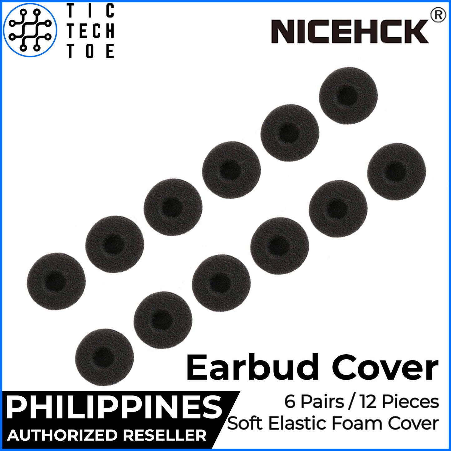 NiceHCK 6 Pairs Donut / Full Elastic Soft Replacement Earbud Earphone Foam Covers / Tips