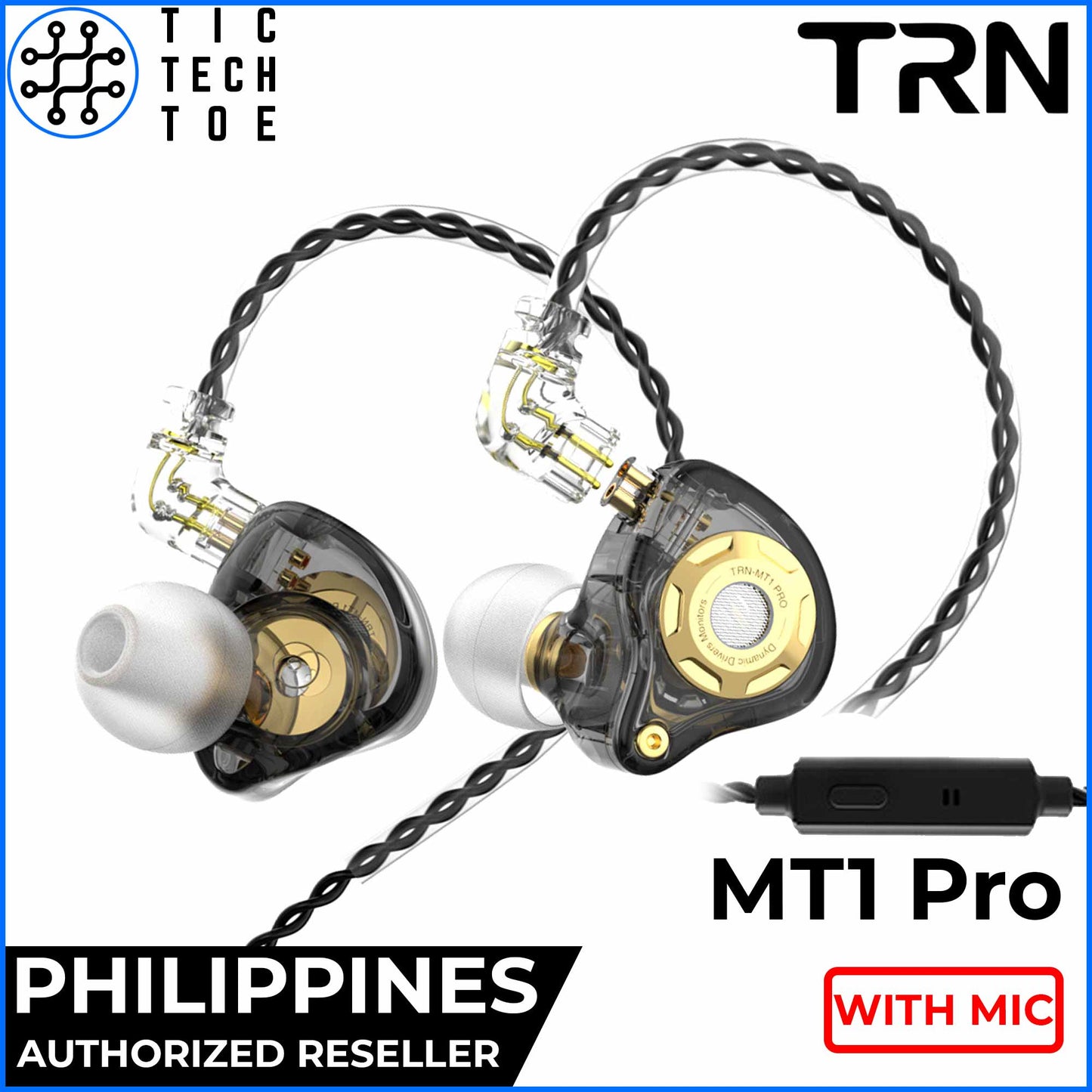 TRN MT1 Pro Professional Dynamic Dual Magnetic Driver Earphones with Mic
