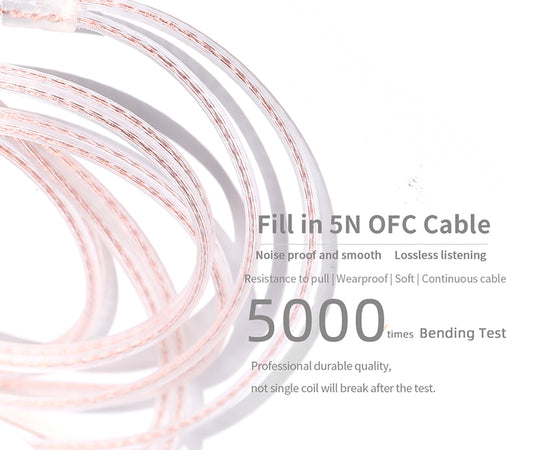 JCALLY AT1 Ergonomic Lightweight IEM Tough Cable Dynamic Driver HiFi Audio In-Ear Monitor Earphones