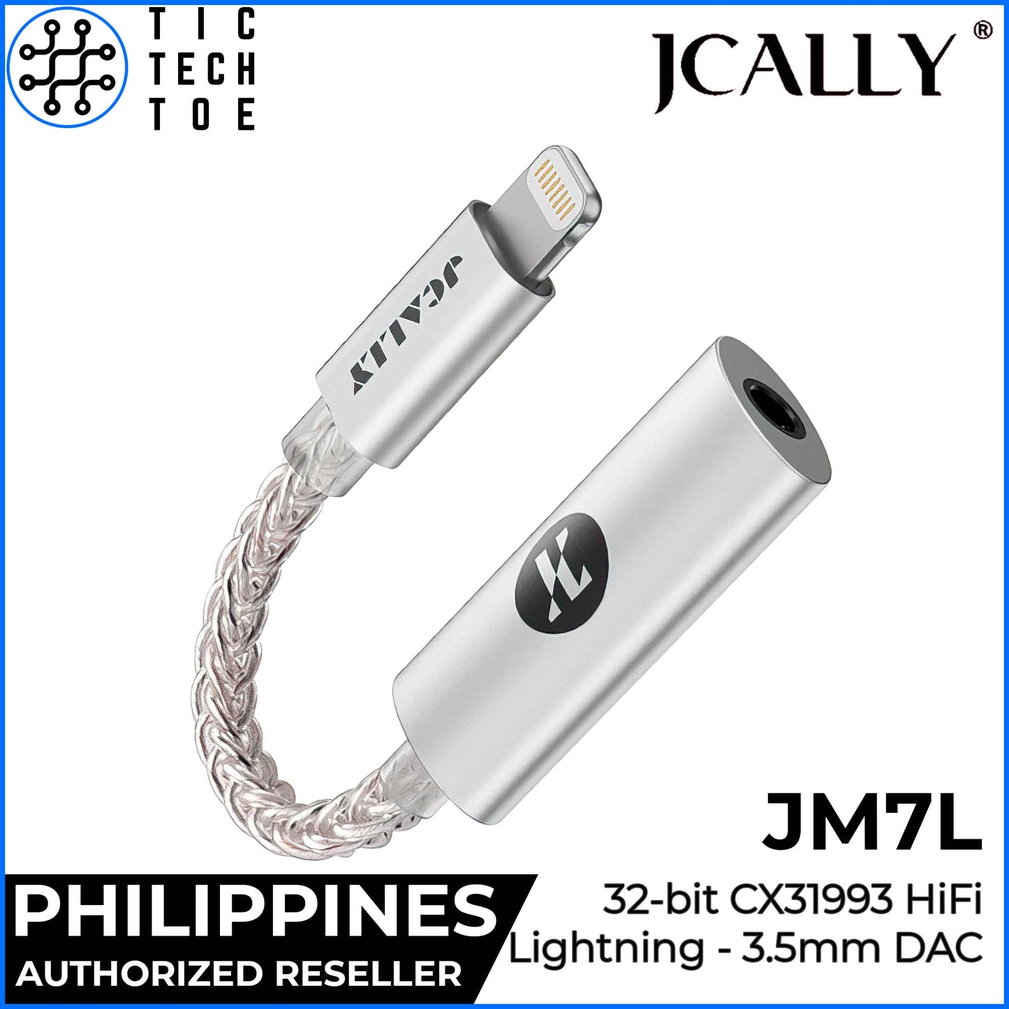 JCALLY JM7L Lightning to 3.5mm Dongle CX31993 DAC/Amp Metal Aluminum Adapter for iPhone/Apple/iOS