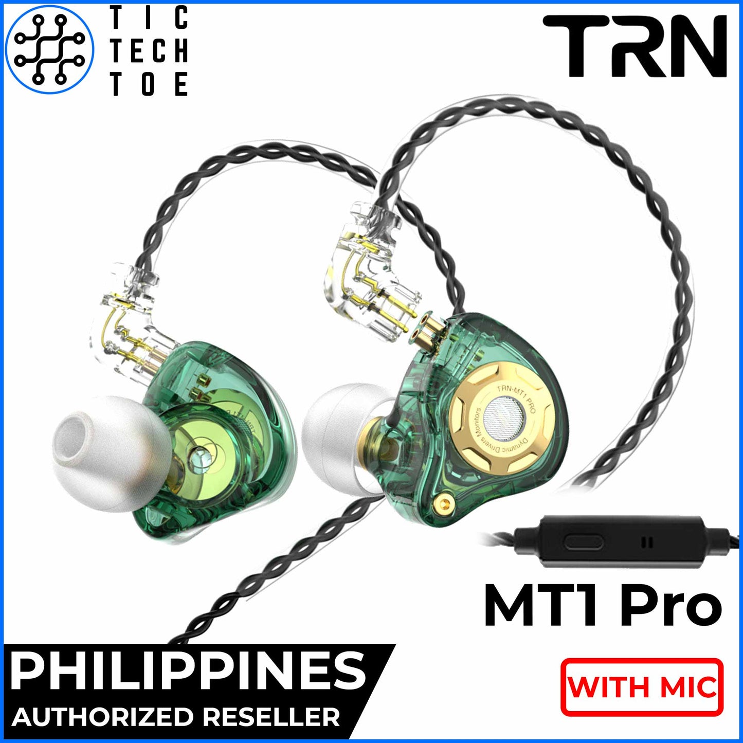 TRN MT1 Pro Professional Dynamic Dual Magnetic Driver Earphones with Mic