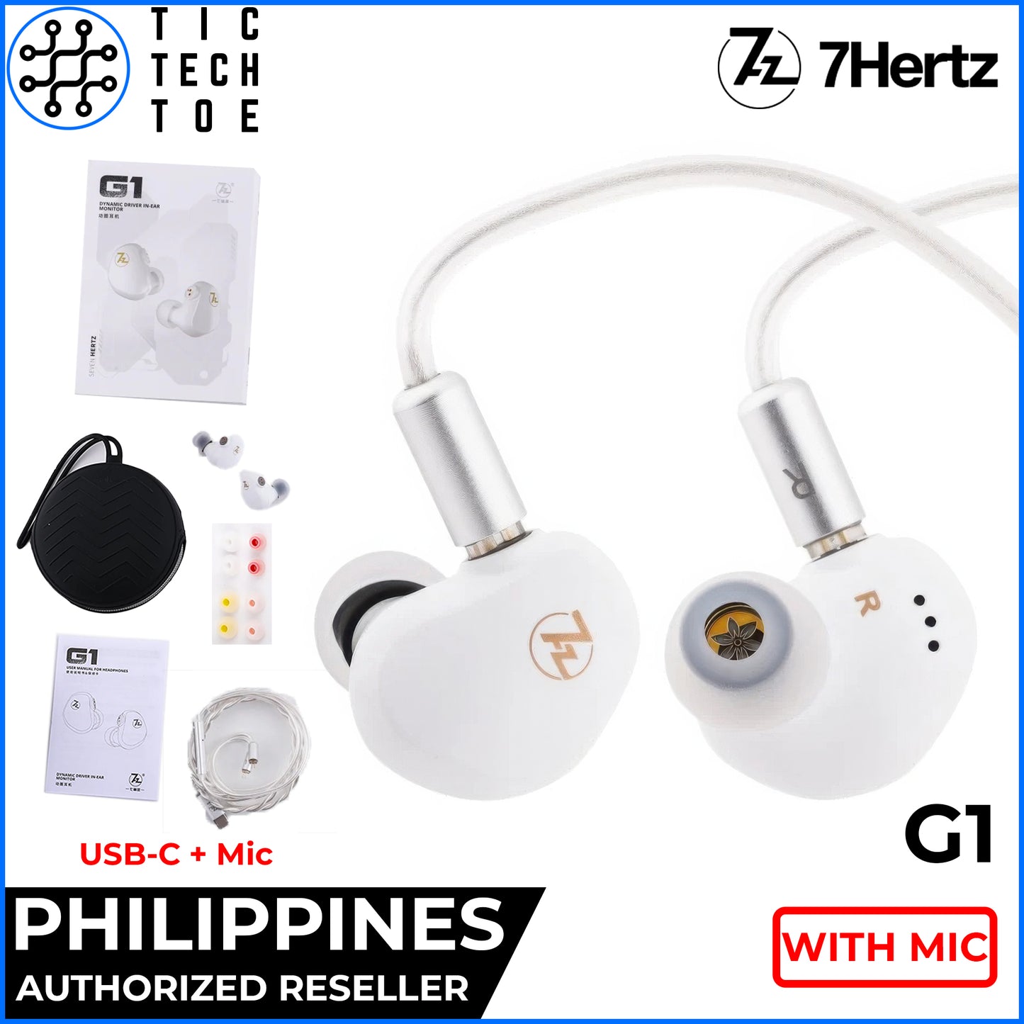 7Hz G1 Professional Gaming IEM Flagship Dynamic Driver Detachable Cable In-Ear Monitor Earphones