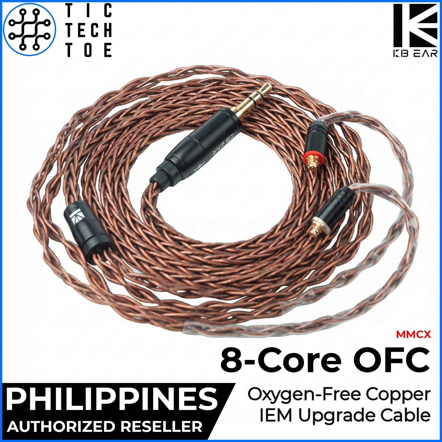 KBEAR 8-Core Oxygen-Free Copper Braided Soft Tangle-Free OFC Earphone IEM Upgrade Replacement Cable