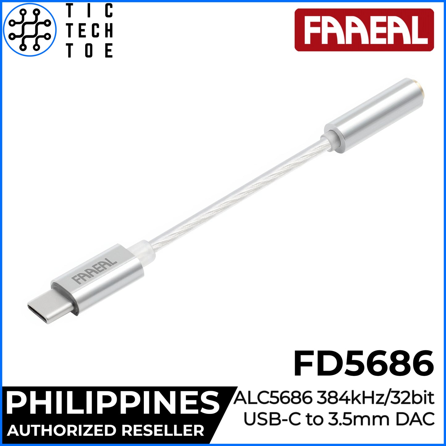 FAAEAL FD5686 / KT4099 USB Type C to 3.5mm Dongle DAC/Amp Metal Portable Adapter Braided Cable