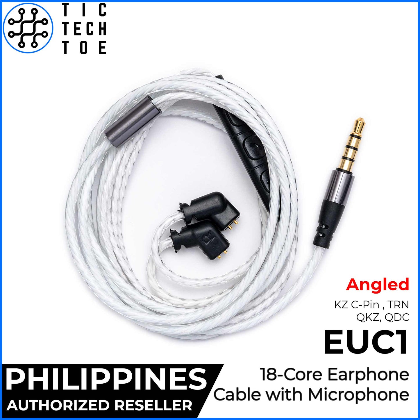 Tic Tech Toe PH EUC1 18 Pure Copper Core Durable Upgrade Replacement Earphone IEM Cable 3.5mm Plug