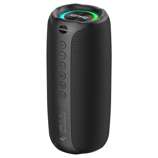 Zealot MP2 20W RGB Light Portable Outdoor IPX5 AUX/USB/Micro SD/Bluetooth 5.4 Rechargeable Speaker