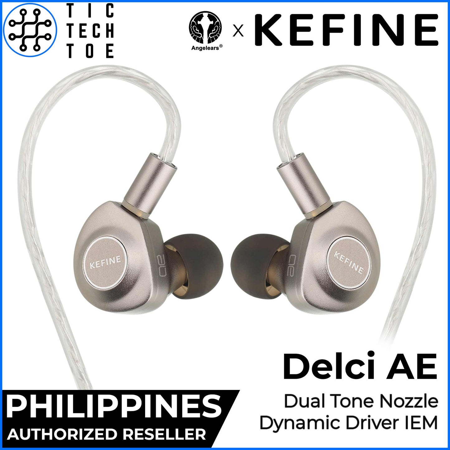 Kefine x Angelears Delci AE Dynamic Driver HiFi CNC Aluminum Alloy Wired In-Ear Monitor Earphones