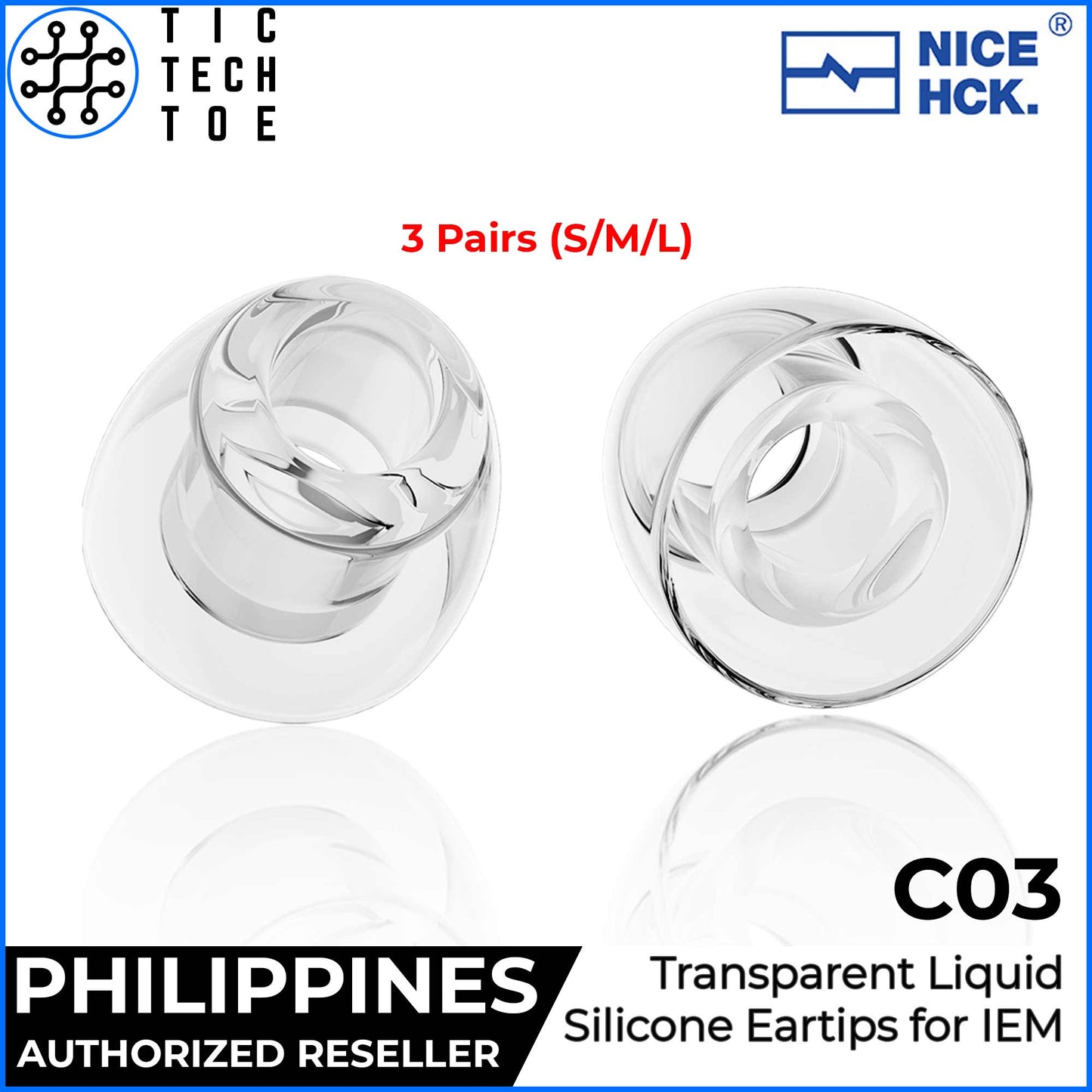 NiceHCK C03 3 Pairs Transparent Liquid Soft Silicone Noise Isolating Upgrade Replacement IEM Eartips