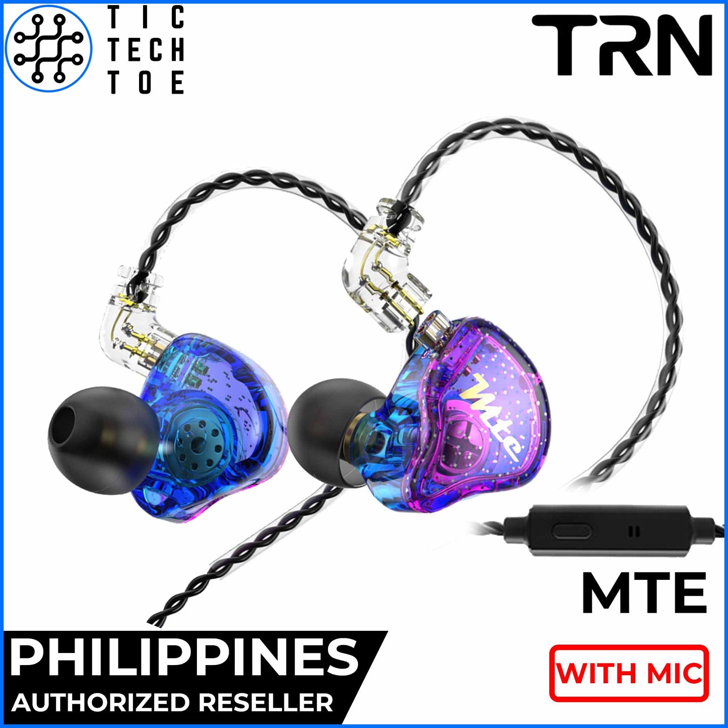 TRN MTE Dynamic Driver Noise Isolating Detachable Cable Earphones with Mic