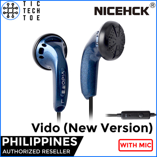 NiceHCK Vido Flat Head Dynamic Earbuds with Mic