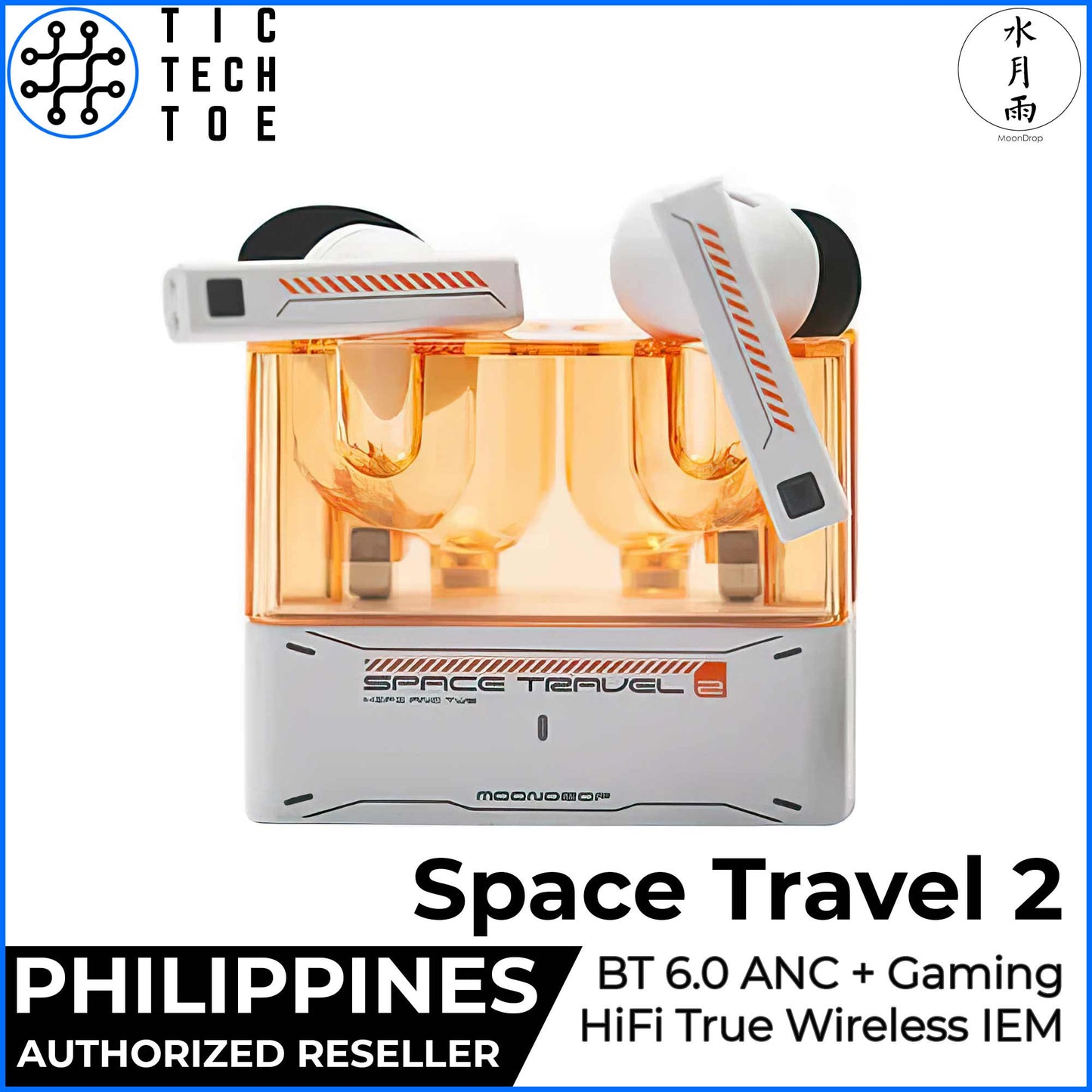 Moondrop Space Travel 2 HiFi Noise Cancelling True Wireless AI ANC Bluetooth 6.0 TWS Earphones