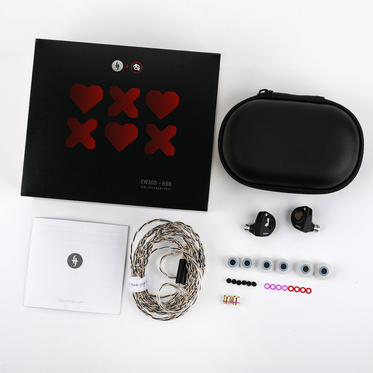 SIMGOT x HBB EW300 Triple Hybrid DD+PZT+Planar Driver Metal Shell Detachable Cable In-Ear Earphones