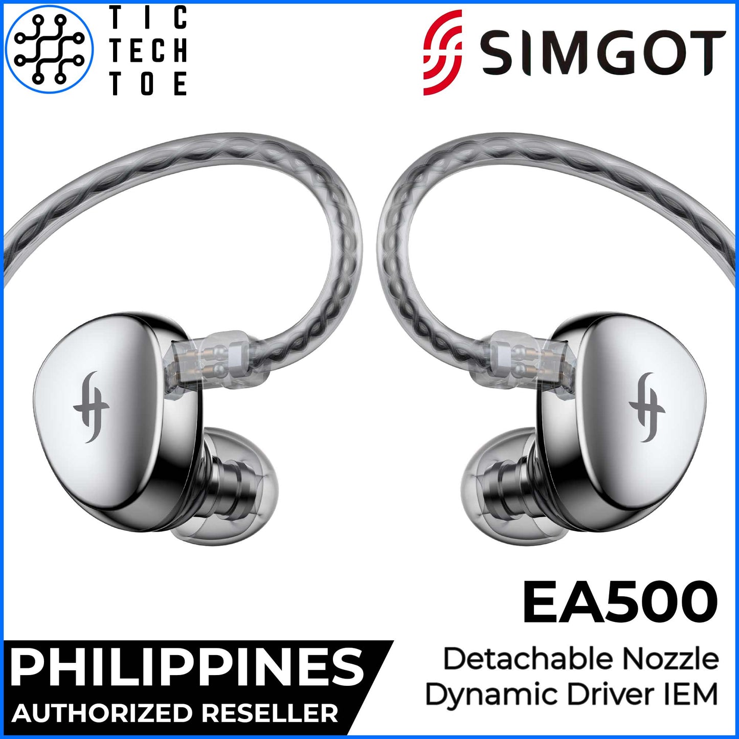 SIMGOT EA500 Detachable Tuning Nozzle Dynamic Driver Metal Alloy Shell In-Ear Monitor Earphones