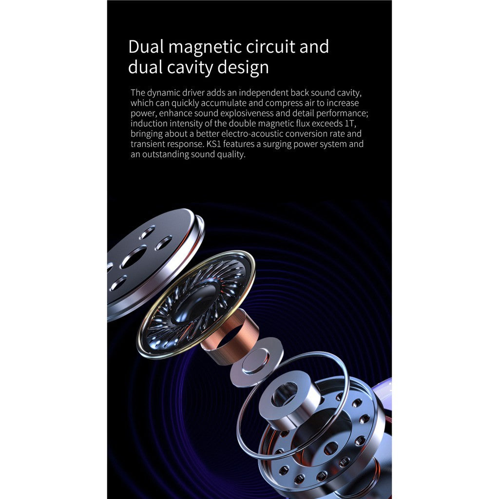 KBEAR KS1 Dual Magnetic Circuit Dynamic Driver Earphones