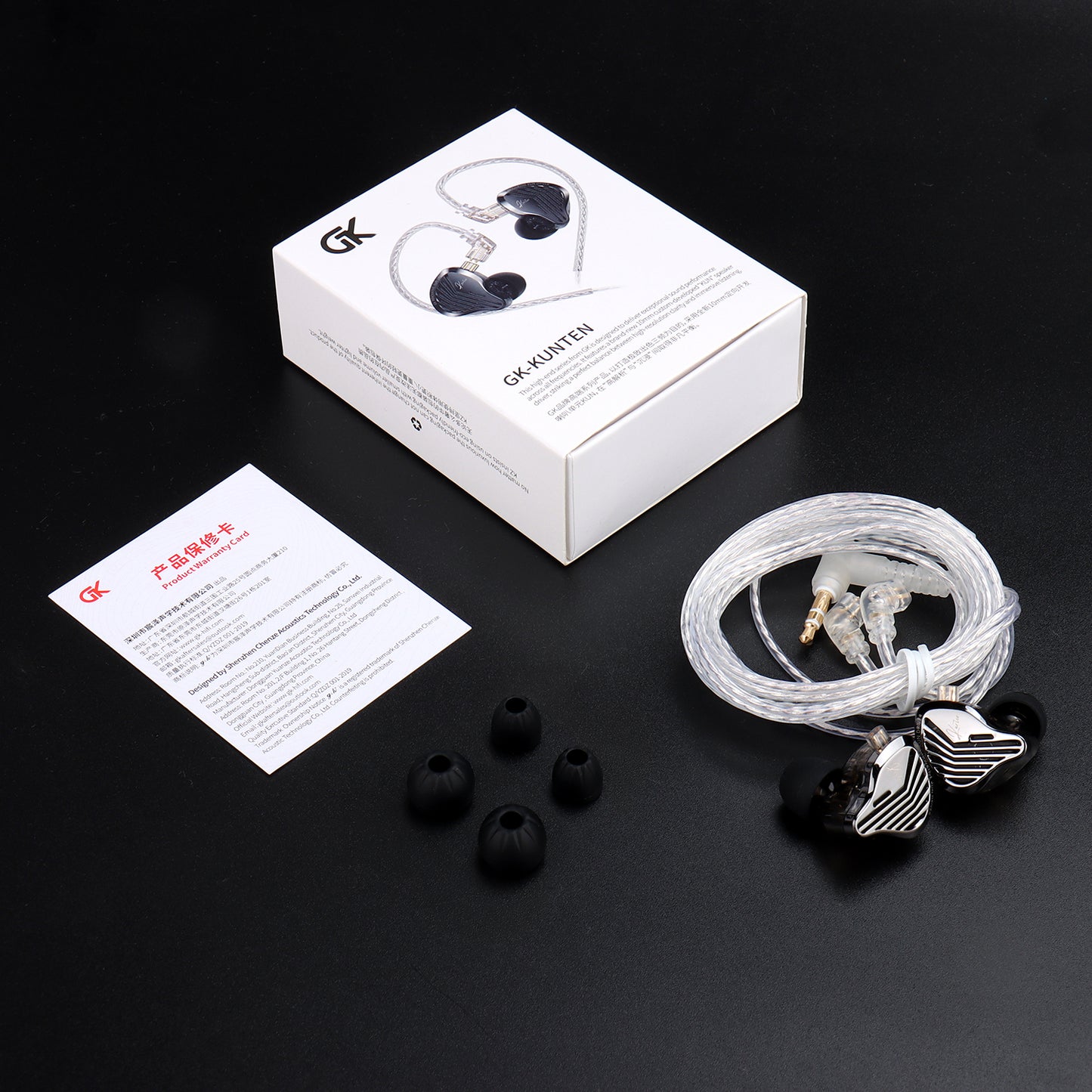 GK Kunten Super Linear Dynamic Driver Silver Plated Wired Detachable Cable In-Ear Monitor Earphones