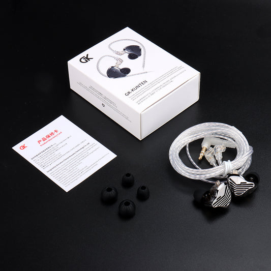 GK Kunten Super Linear Dynamic Driver Silver Plated Wired Detachable Cable In-Ear Monitor Earphones