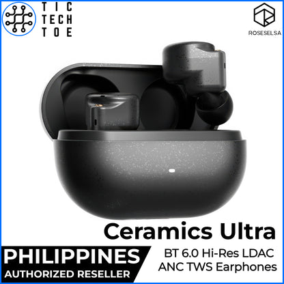 Roseselsa Ceramics Ultra AI ANC Hi-Res TWS Earbuds Bluetooth 6.0 LDAC HiFi True Wireless Earphones