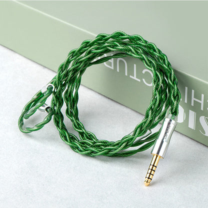 KBEAR Aegis Braided Upgrade Cable Silver-Plated OFC 2-Pin/QDC Green 3.5mm IEM Earphone Replacement