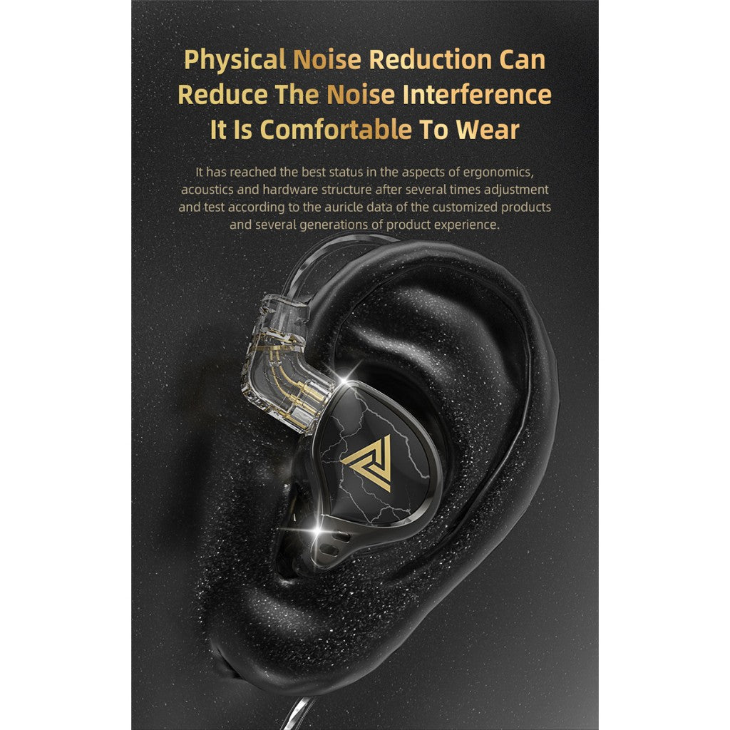 QKZ x HBB Titanium Composite Diaphragm Dynamic Driver IEM Earphones with Mic