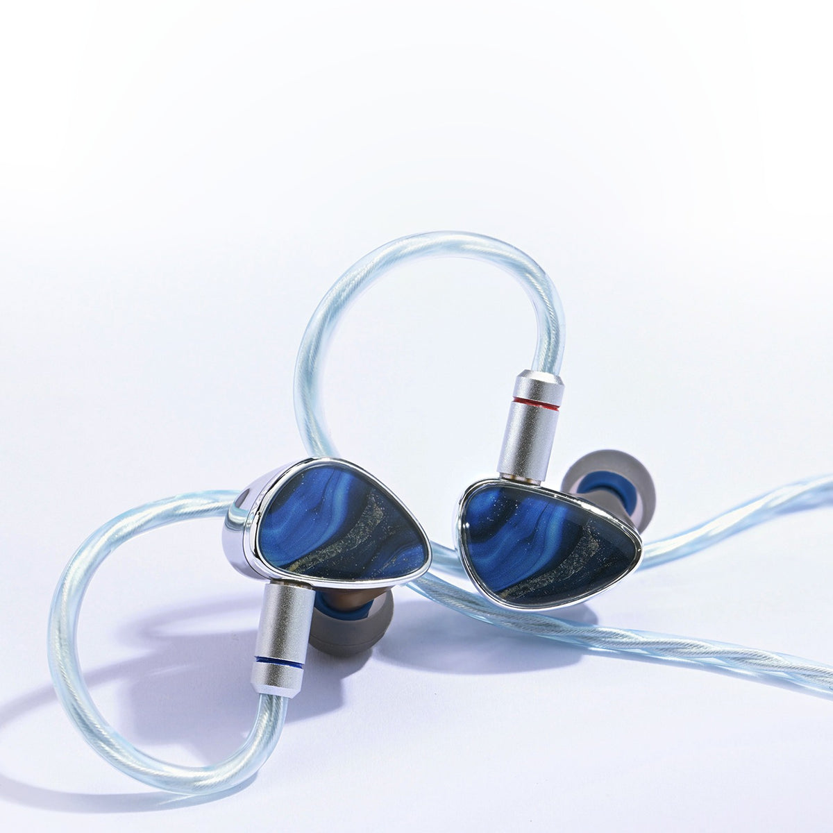 JCALLY JCX Ice Blue IEM Upgrade Cable Silver Plated Interchangeable Plug DAC 3.5mm/4.4mm/USB-C Mic