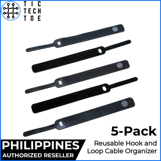 Tic Tech Toe Reusable Velcro Hook and Loop Wire Organizer / Cable Tie (5-Pack)