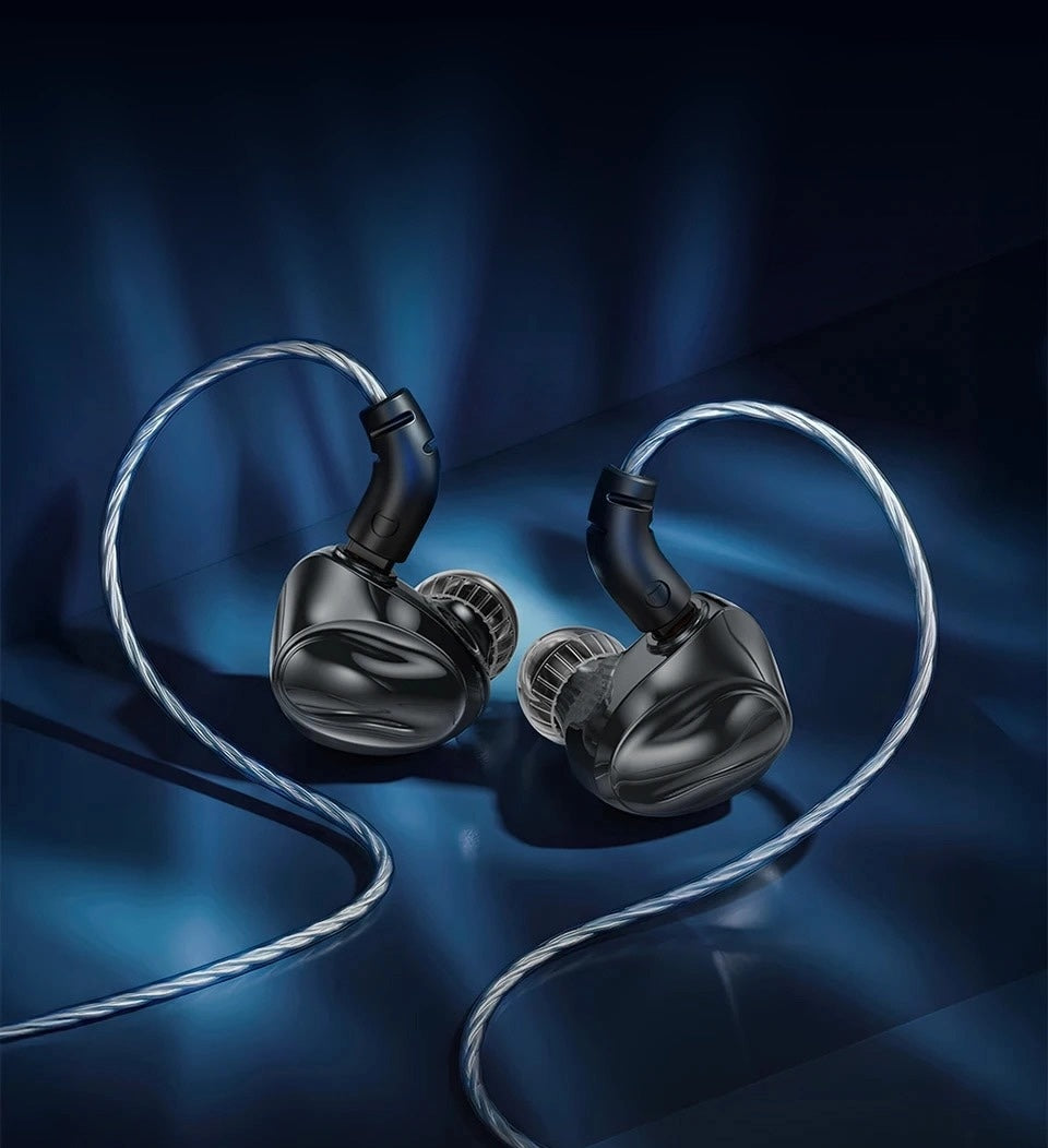 TRN Dolphin Liquid Metal Chamber Dynamic Driver Detachable Cable IEM In-Ear Earphones with Mic