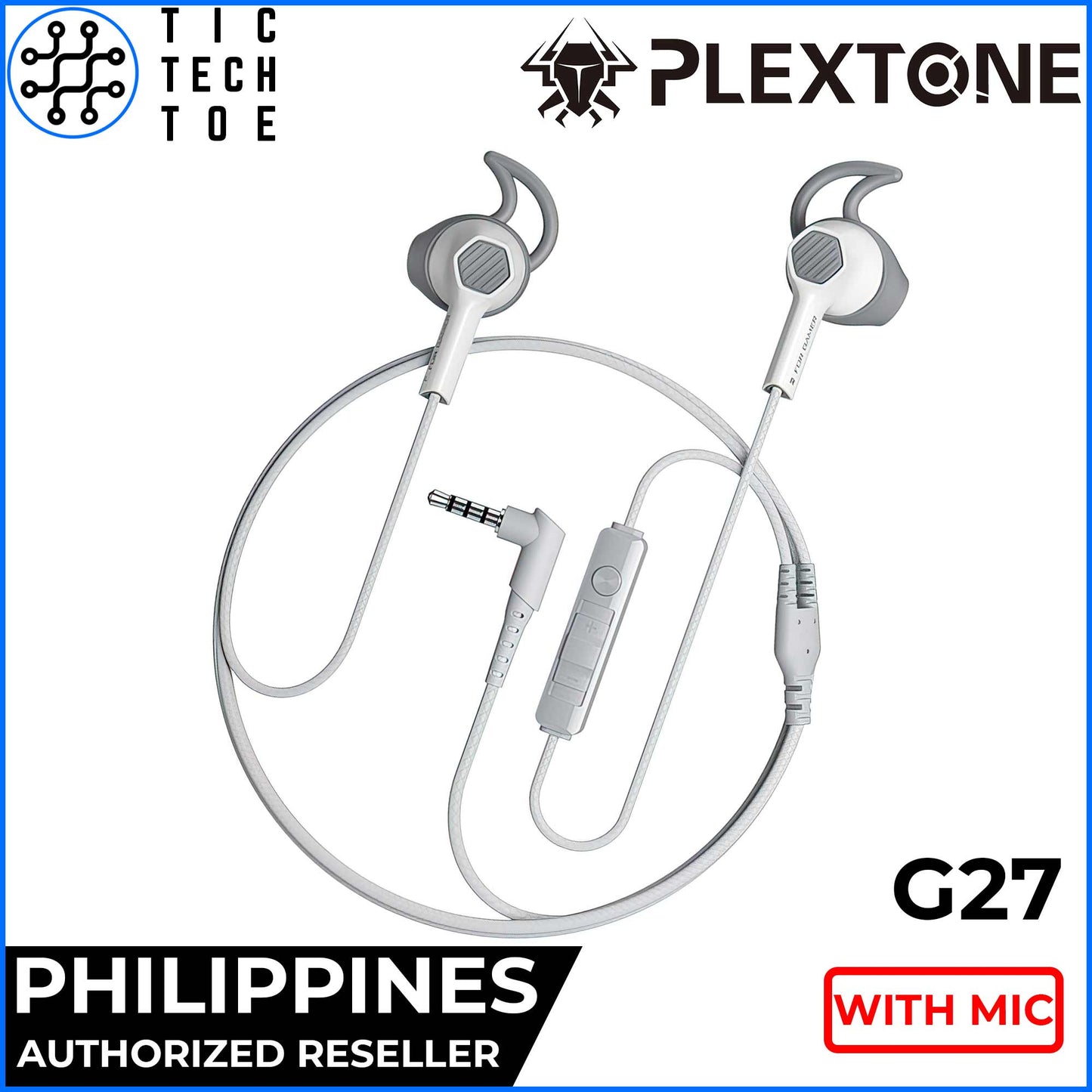 Plextone G27 Semi In-Ear Pro Gaming Earphones Ergonomic Surround Sound Wired Headset with Microphone