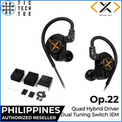 ooopusX Op.22 / Op 22 Dual Sound Hybrid Quad Driver 2DD+2BA IEM Wired In-Ear Monitor HiFi Earphones