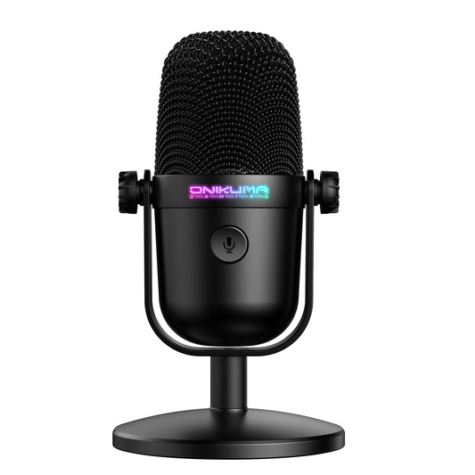 Onikuma M830 USB Condenser Gaming Microphone RGB Light Mute Button Streaming PC Mobile Wired HD Mic