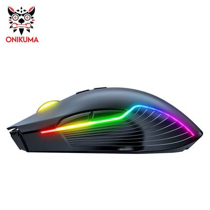 Onikuma CW905 Wireless USB 2.4GHz RGB Lightweight PC Laptop Gaming Ergonomic DPI Mouse Rechargeable