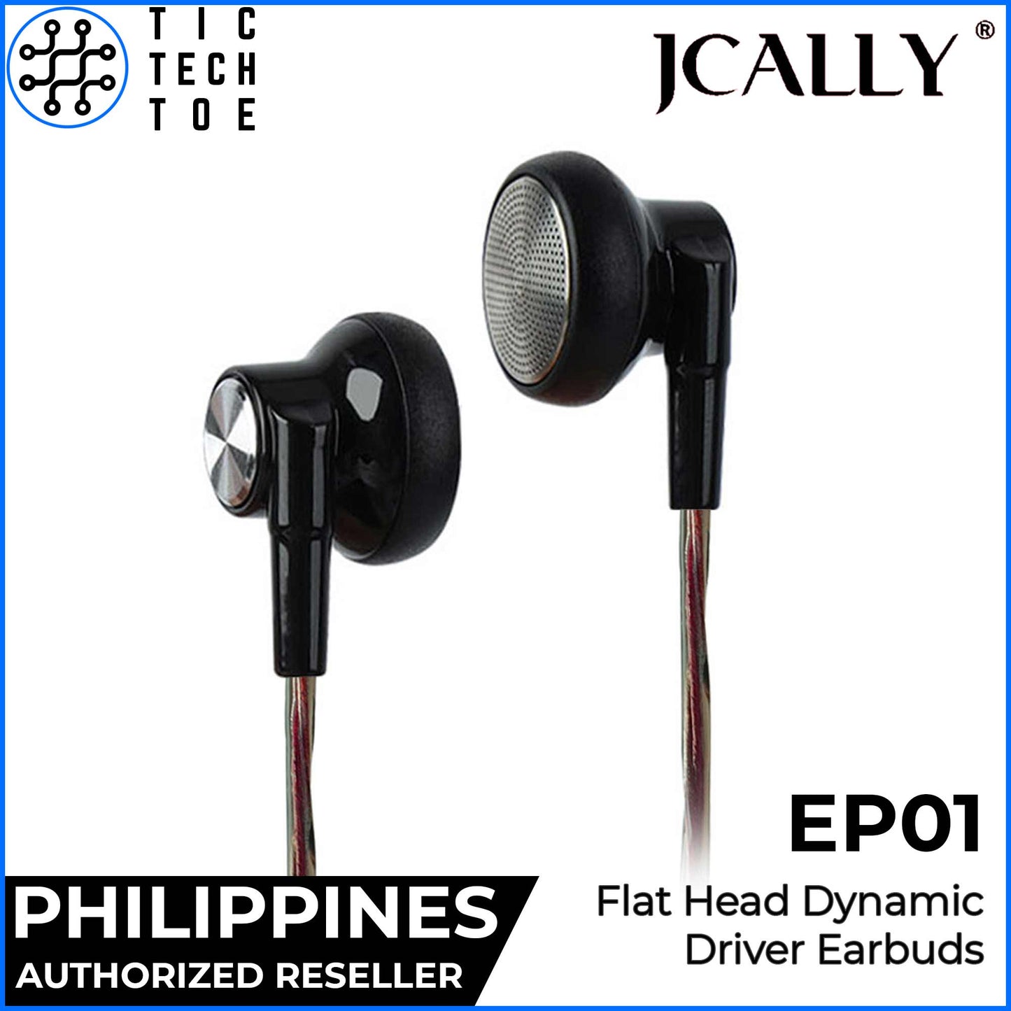 JCALLY EP01 Flat Head HiFi/Hi-Res Earbuds with Mic