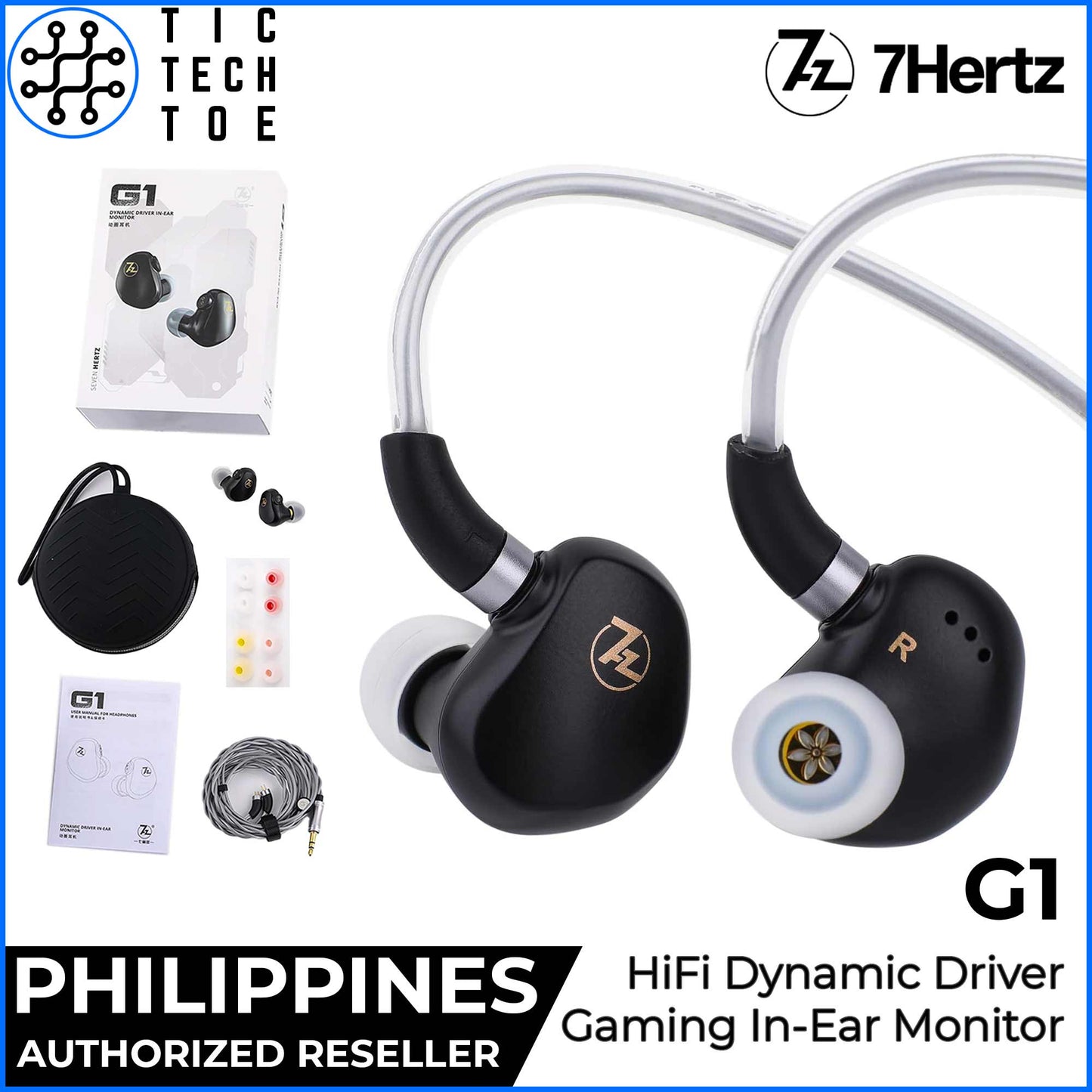 7Hz G1 Professional Gaming IEM Flagship Dynamic Driver Detachable Cable In-Ear Monitor Earphones