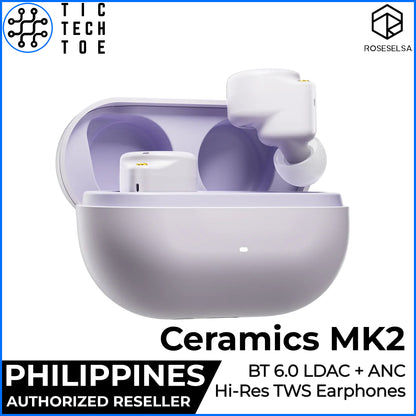 Roseselsa Ceramics MK2 Hi-Res TWS Earbuds Bluetooth 6.0 LDAC ANC HiFi True Wireless Earphones