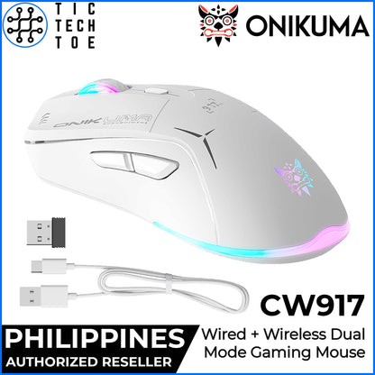 Onikuma CW917 Wired/Wireless USB 2.4GHz RGB Light PC Laptop Gaming Ergonomic DPI Mouse Rechargeable