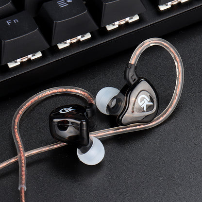 GK AK8 Liquid Crystal Polymer Dynamic Driver Bass Wired Cable In-Ear Monitor Earphones with Mic