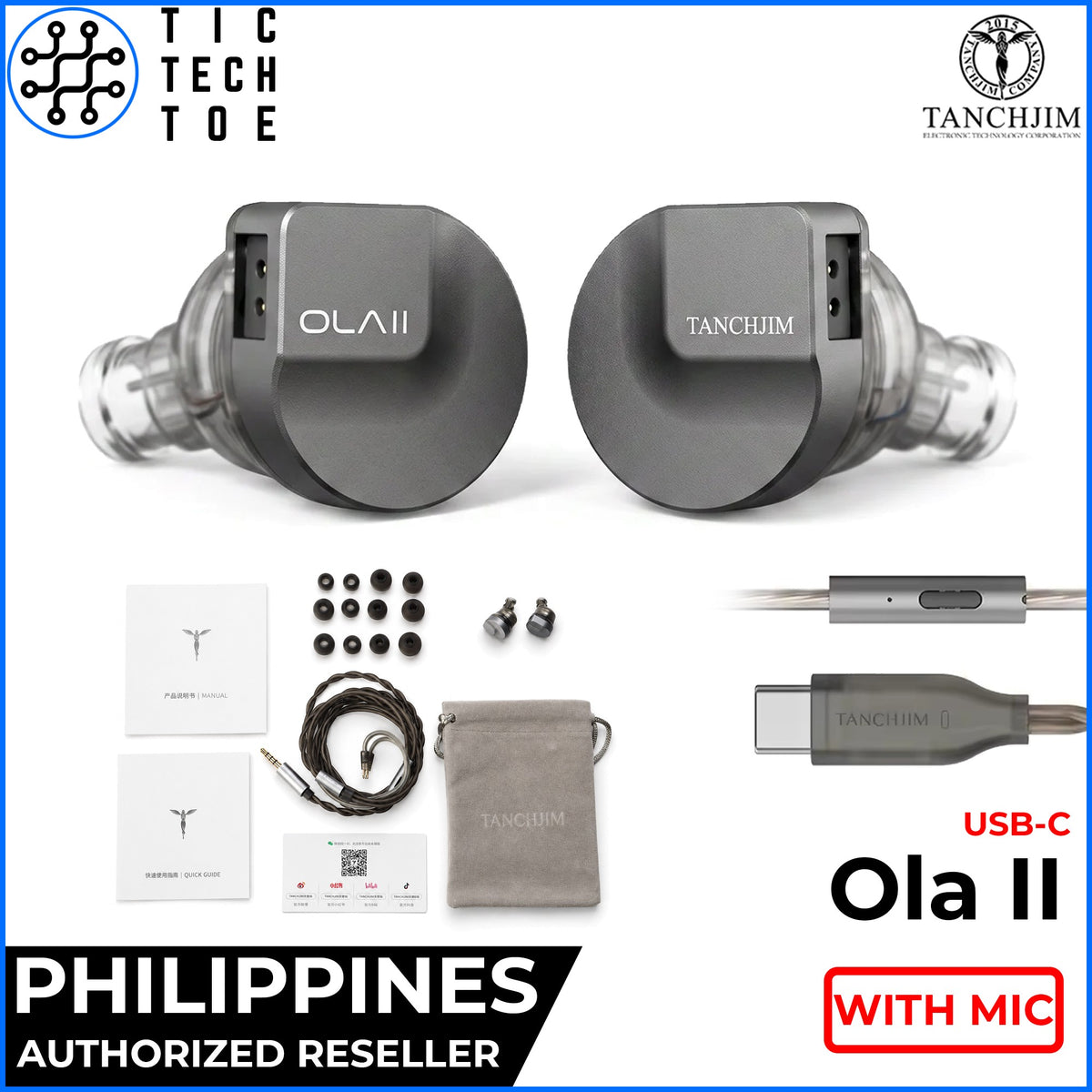 Tanchjim Ola 2 II Hybrid Driver DD+BA 3.5mm/USB-C In-Ear Monitors Detachable Cable Earphone with Mic