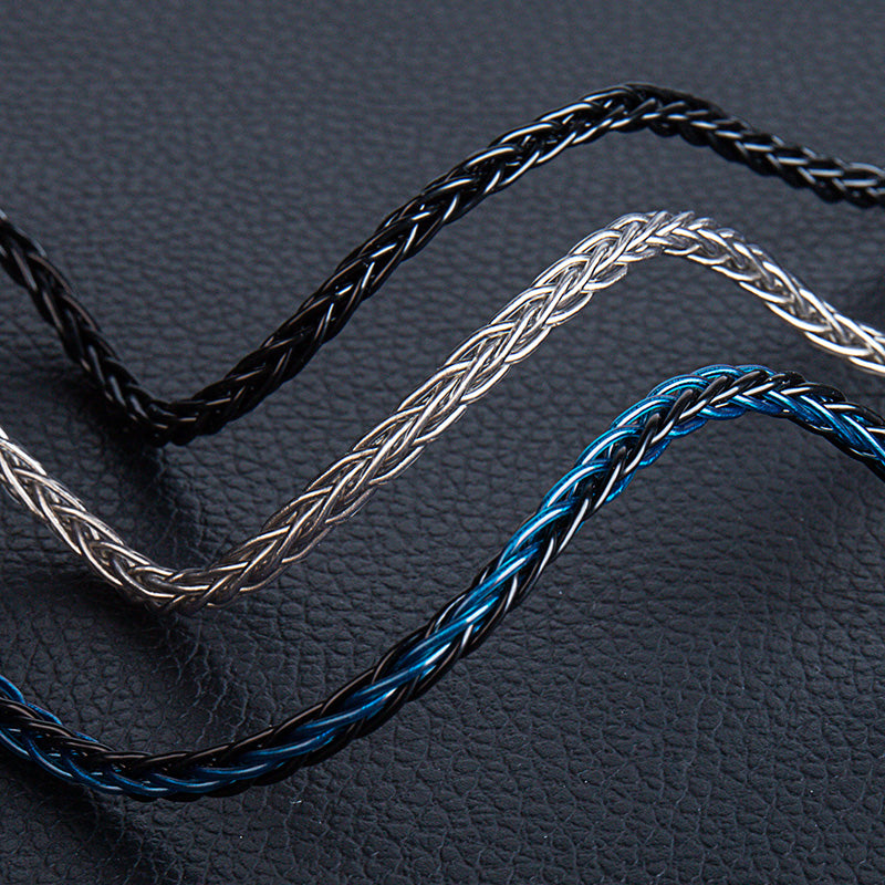 KBEAR ST12 Silver Plated 8-Core OFC Braided Soft Tangle-Free Earphone IEM Upgrade Replacement Cable