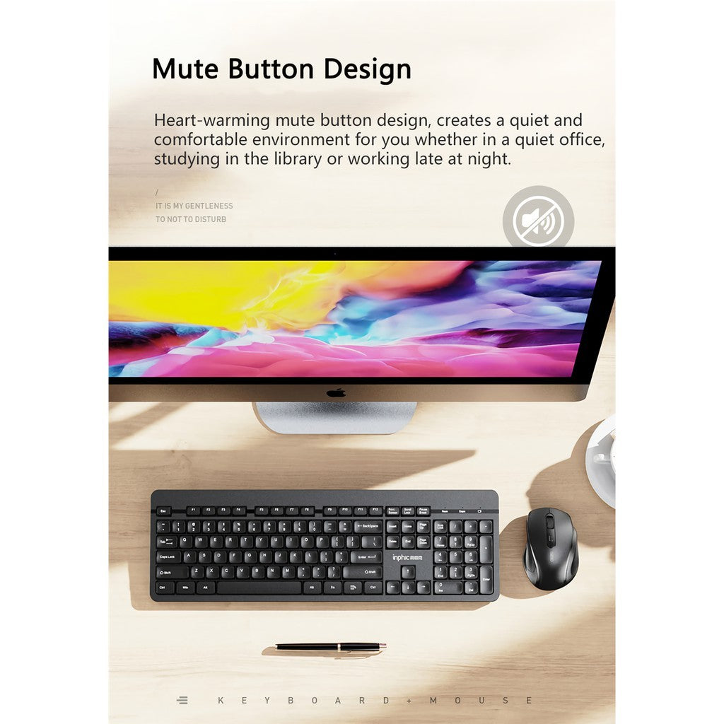 Inphic V790 Full-Size 2.4G Wireless Mouse and Keyboard Combo