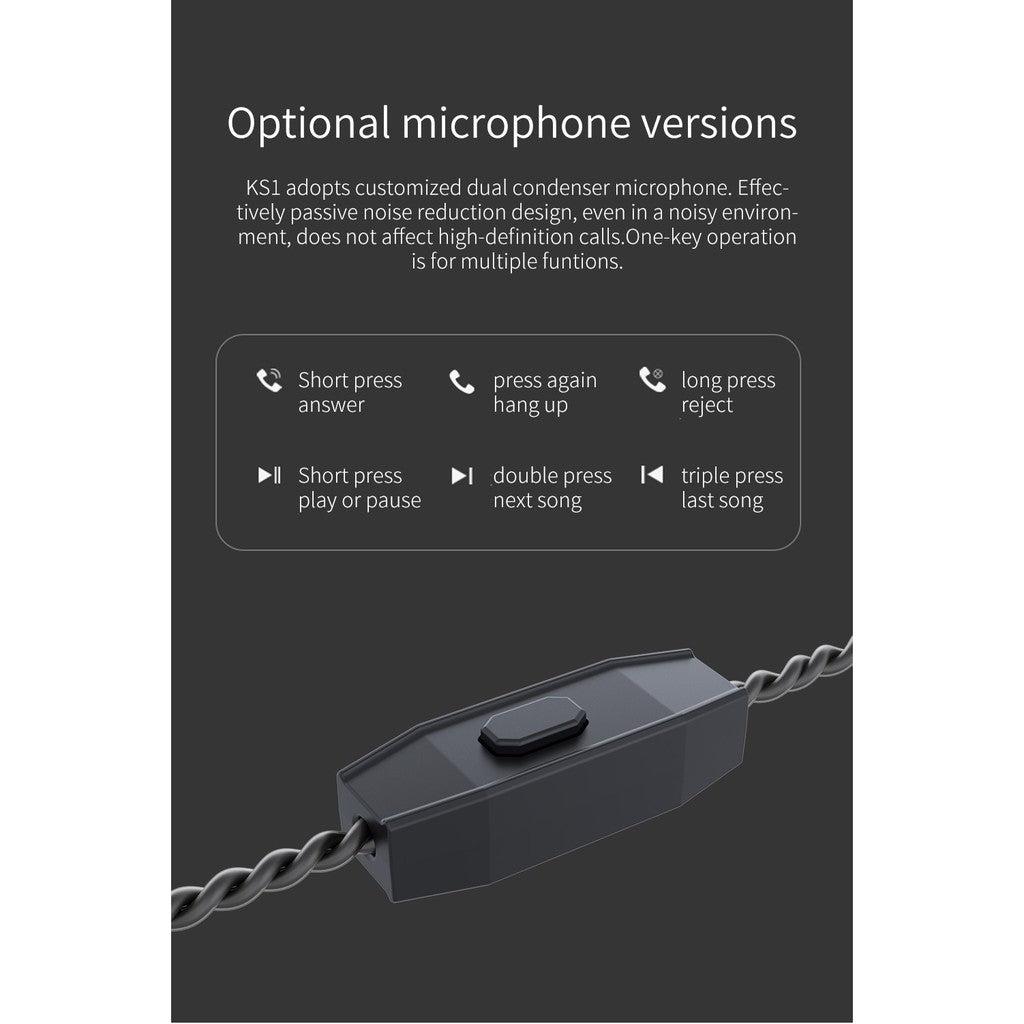 KBEAR KS1 Dual Magnetic Circuit Dynamic Driver Earphones