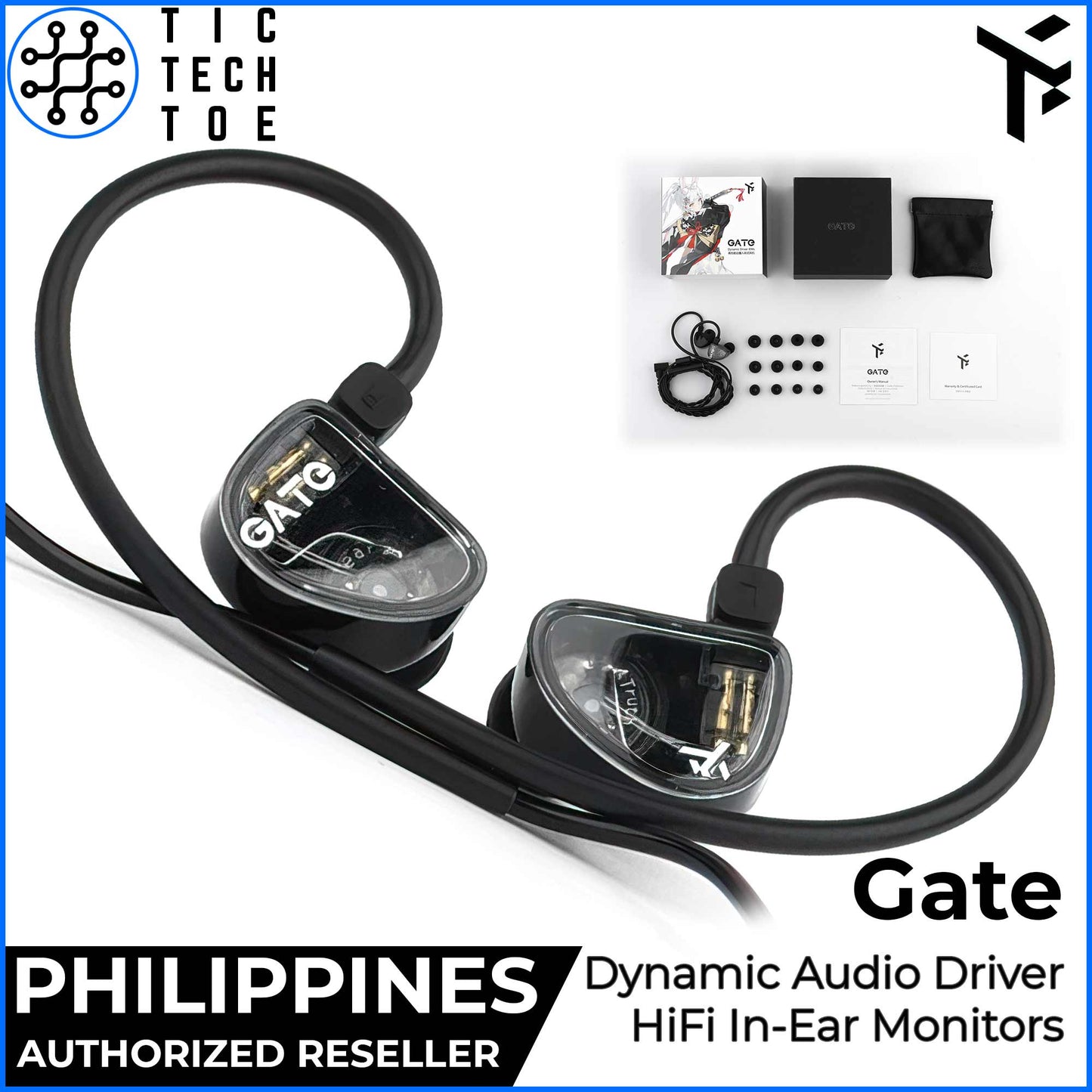 Truthear Gate 10mm Dynamic Driver Lightweight IEM Detachable Cable Wired Earphones In-Ear Monitors