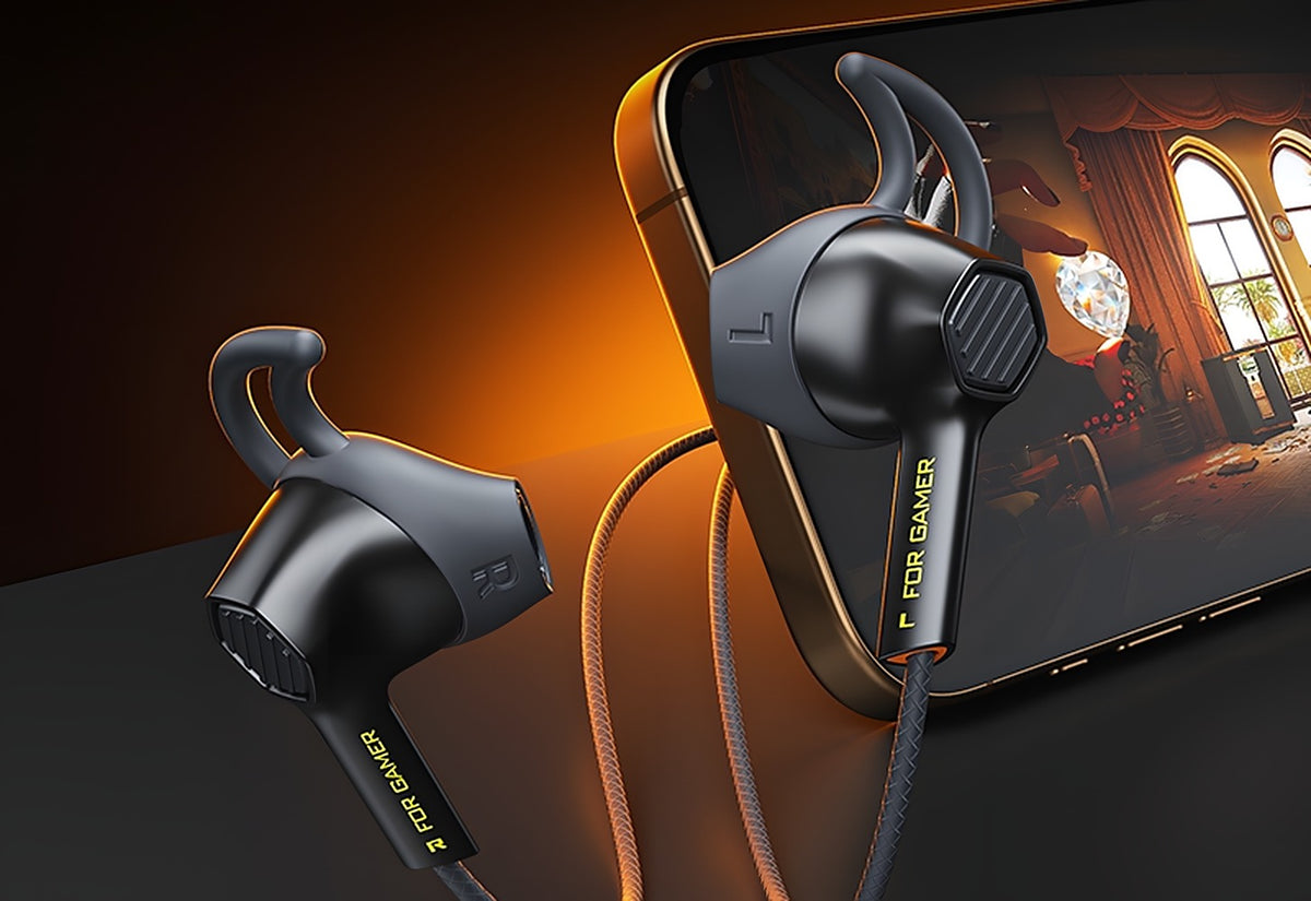 Plextone G27 Plus Semi In-Ear Gaming Earbuds Dynamic Driver Wired Braided Cable 3.5mm/USB-C Mic