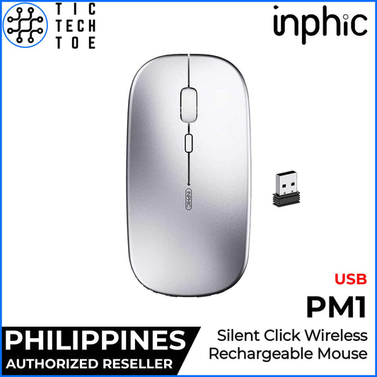 Inphic PM1 / PM1BS Rechargeable Silent Click Wireless Bluetooth / USB Mouse