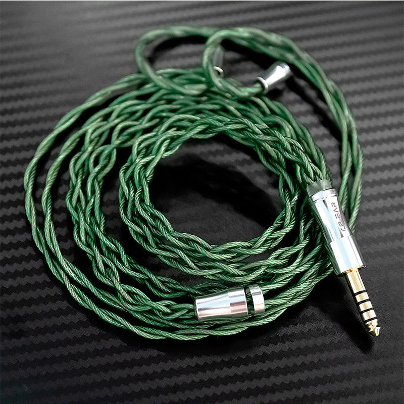 KBEAR Aegis Braided Upgrade Cable Silver-Plated OFC 2-Pin/QDC Green 3.5mm IEM Earphone Replacement